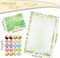 160 Packs Stationery Paper Set (50 Double Sided Stationery Writing Papers 50 Matching Envelopes) 60 Round Dot Sticker, 10 Design(Flower,5.5 x 8.25 Inch)